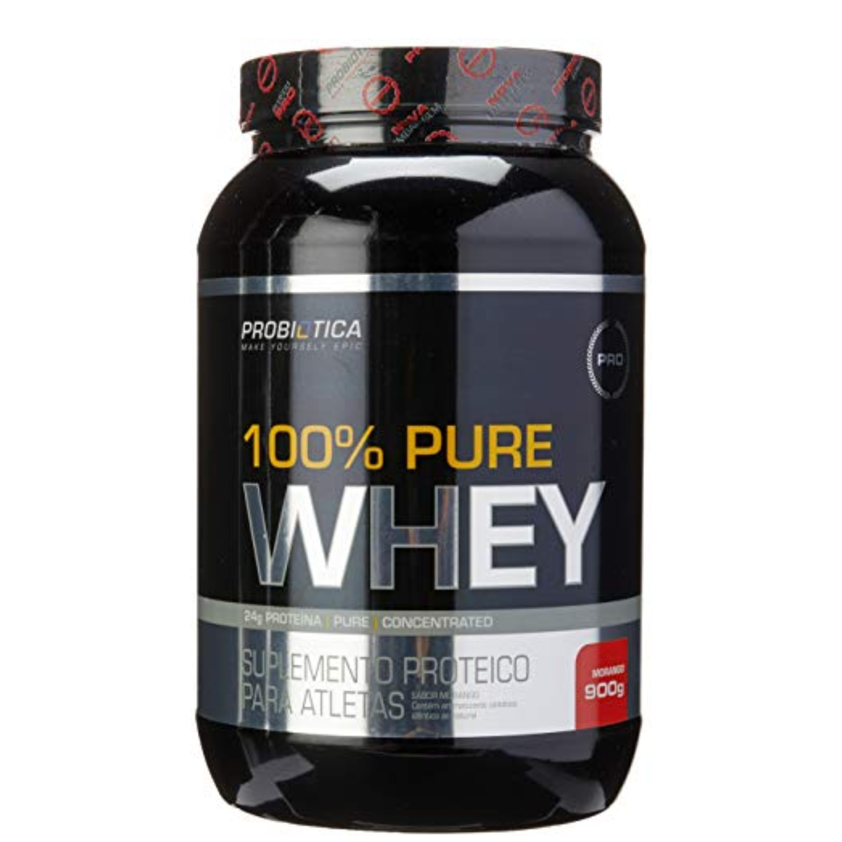 100 Pure Whey Pote 900g Morango Probiotica 100 Pure Whey Pote 900g